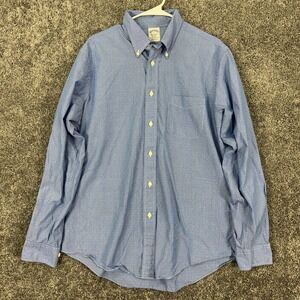 Brooks Brothers Shirt Mens Large Blue Long Sleeve Button Down Regent Dress City